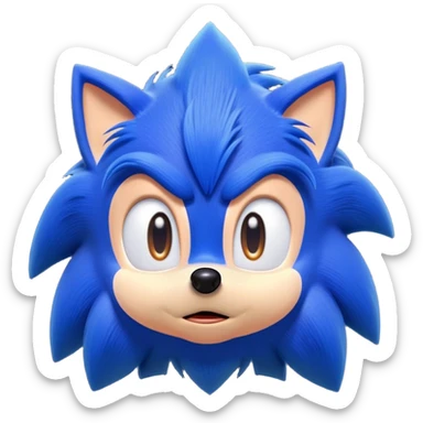 Sonic with a face of being board sticker