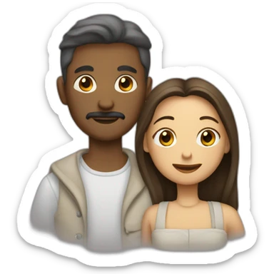 Homme et femme faisant un câlin serré sticker