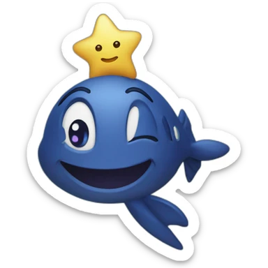 Luna en el mar rodeada de estrellas sticker