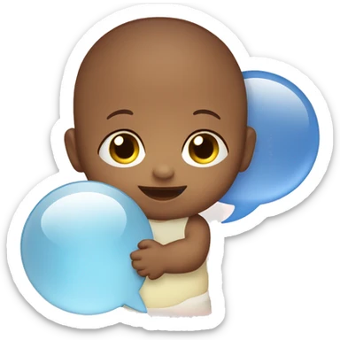 baby holding speechbubble sticker