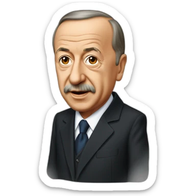 Bilgisayara bakan Recep Tayyip Erdoğan sticker