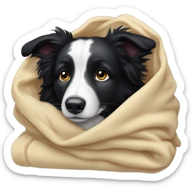 Border collie cozy in blanket sticker