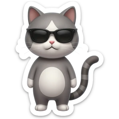 Cat with sunglasses sticker