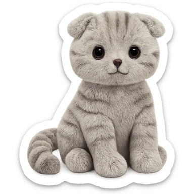 cute scottish fold kitty jellycat plushie sticker