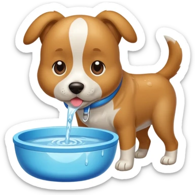 Dog, water bowl sticker