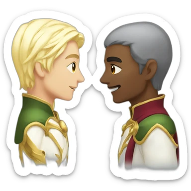 love between palladin and white elf sticker