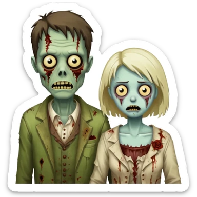 zombie husband wife sticker