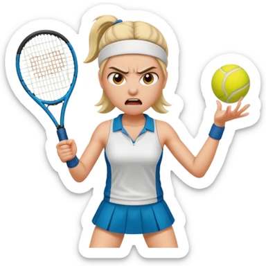 female tennis player angry sticker