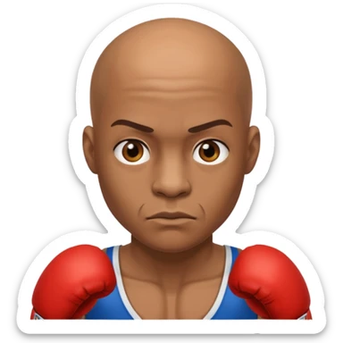  a boxer with bald head sticker