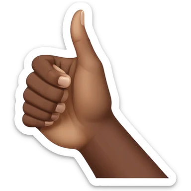 A dark skin tone thumbs up gesture with a subtle light skin tone gradient at the edge sticker