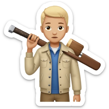 13 y/o Brian robeson at the beginning of Hatchet
struggling with his parents' recent divorce and harboring . He is angry, self-pitying
He is carrying a hatchet
He is on a single-engine plane with a pilot who soon suffers a heart attack, leaving Brian to navigate the crash and his new, harsh reality. sticker