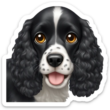 Black cocker spaniel dog with Heterochromia sticker