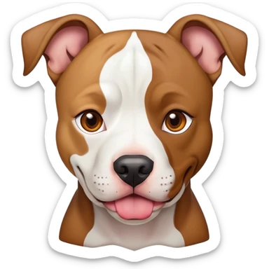 Dog pit bull color brown and white eyes brown  sticker