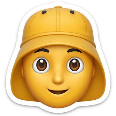 Kafasına şapka olan ve göz kırpan emoji sticker