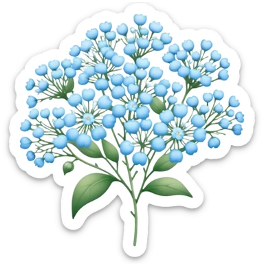light blue baby’s breath sticker