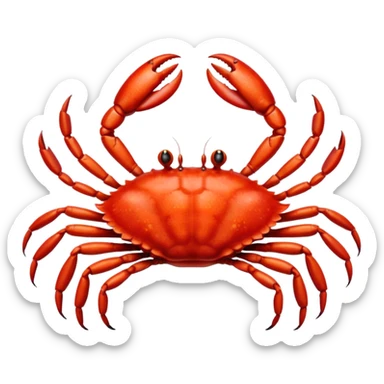 A live crab with only eight legs and two pincers sticker