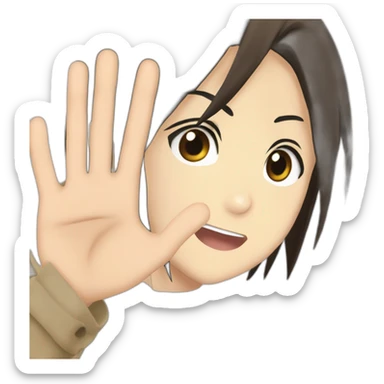 mikasa ackerman shake Eren Jaeger hand sticker