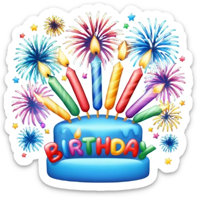 Firework display with HAPPY BIRTHDAY LUKE sticker