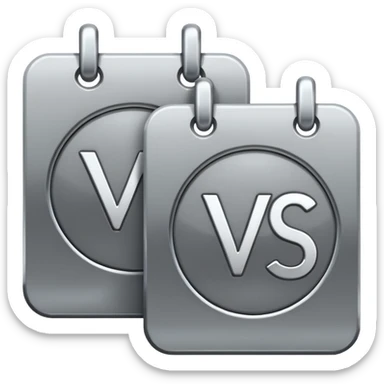Two overlapping calendar icons with a 'VS' symbol in the middle sticker