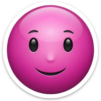 magenta color sphere. Negative : Emoji. sticker