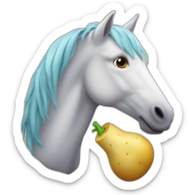 Une Licorne qui mange une patate sticker