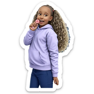 girl with lollipop outdoors sticker