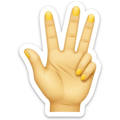 yellow 5 finger emoji, index finger extended, remaining finger folded, pointing to someone, poking hand sticker