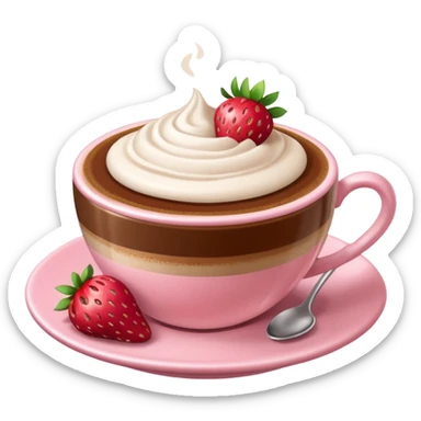 cappucino de morango 🍫 com moranguinho sticker