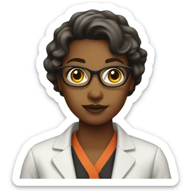 female curator in science museum  sticker