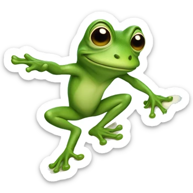 Frog riding surf board sticker
