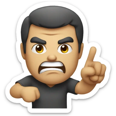 angry man pointing sticker