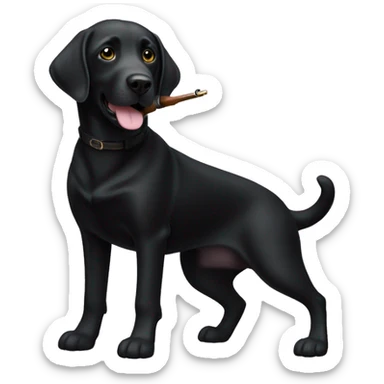 Black lab with shotgun sticker