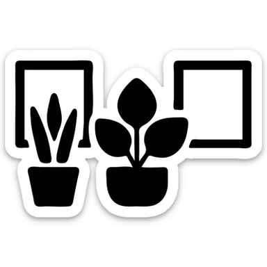 olive green bedroom plants with frames sticker