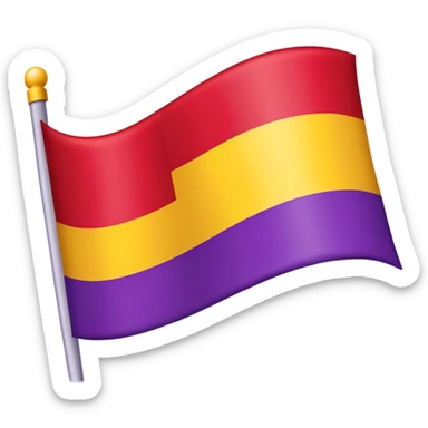 flag with three horizontal stripes - red, yellow, and purple sticker