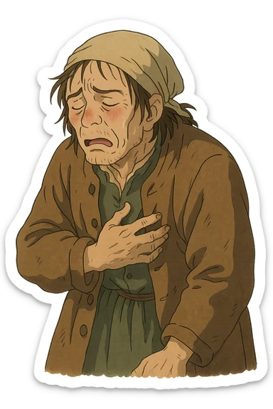 a plague victim from the 1600s feeling sick sticker