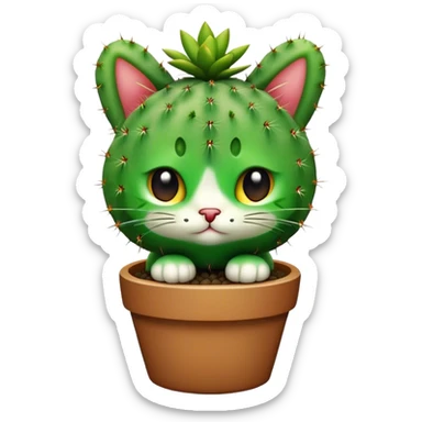 a cactus cat  sticker