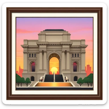 the met museum new york city at sunset sticker