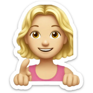 blonde white girl opening her window to sunshine sticker