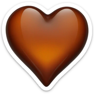 Burnt sienna glass heart sticker