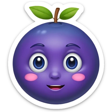 blueberry with a stupid clueless face sticker