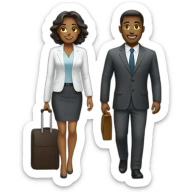 a business trip white couple sticker