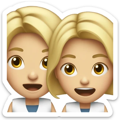 Three white female coworkers screaming  sticker