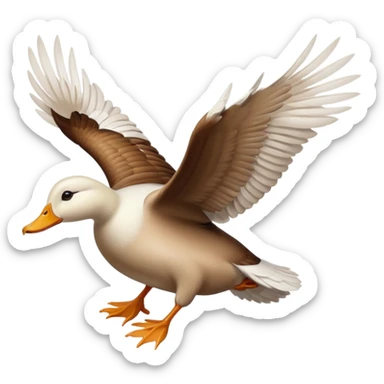duck flying sticker