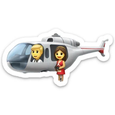 Slavic guy with a girl on a helicopter sticker