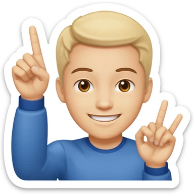 Smiling face flipping off camera sticker