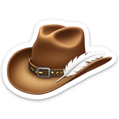 Cow boy Hat with feather sticker