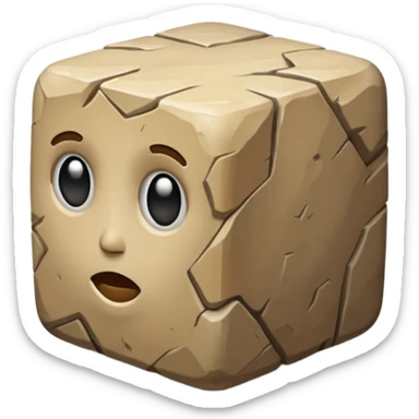 american-beije-intricate-stone-age-rocky-cube-shaped sticker