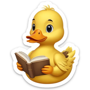 duck with book sticker