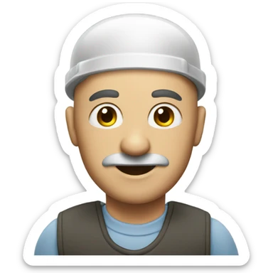 A bald plumber sticker