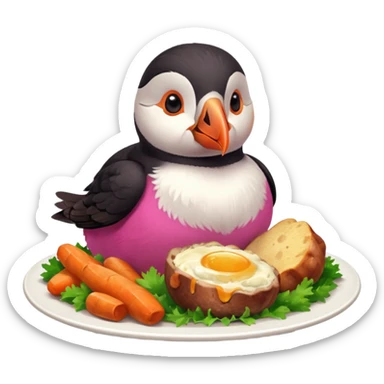 pink puffin roast dinner sticker